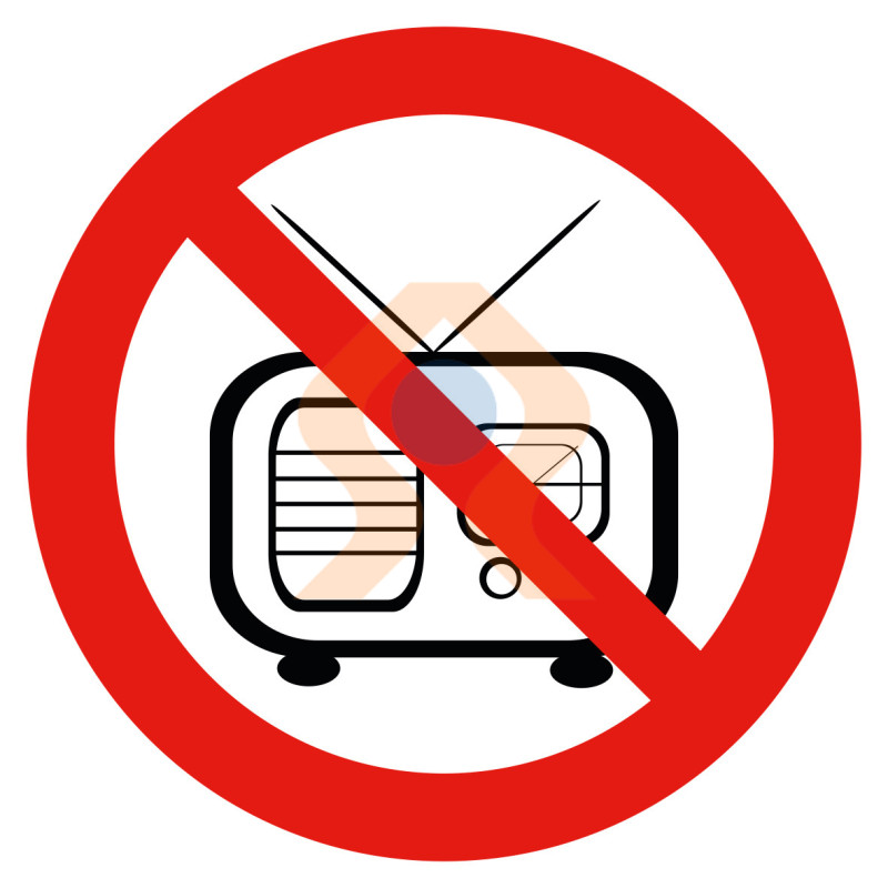 Pictogramme radio ou transistor interdit