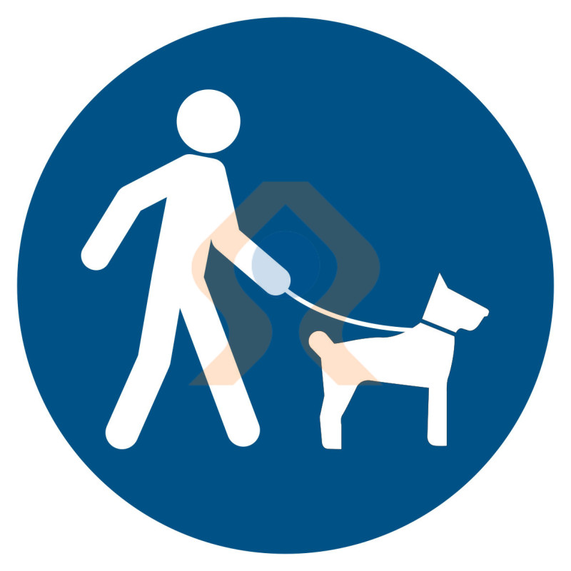 Pictogramme chien en laisse obligatoire