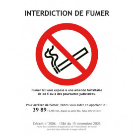 interdiction de fumer conforme Décret officiel