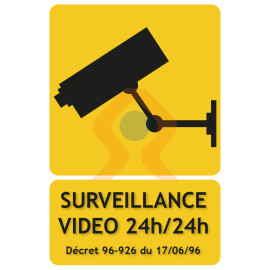 Panneau surveillance vidéo 24 H sur 24