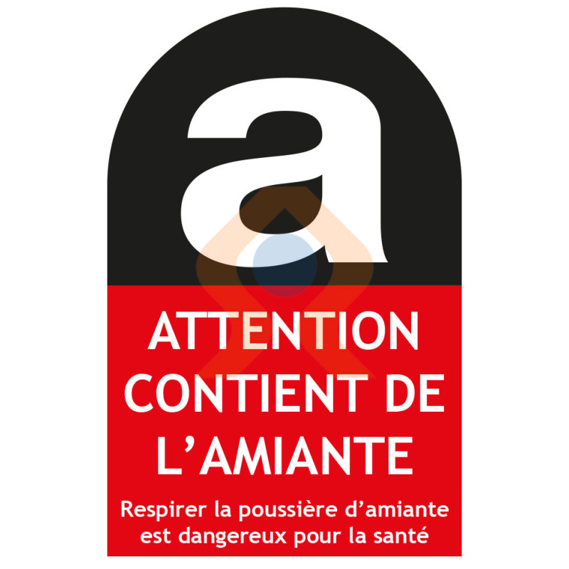 Signalétique attention contient de l'amiante