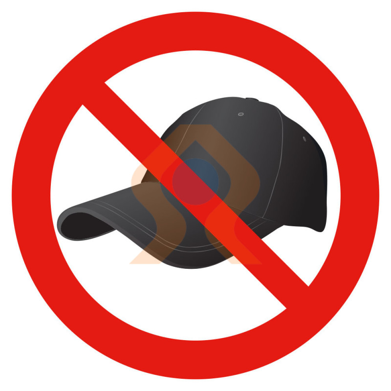 Pictogramme interdiction de porter une casquette