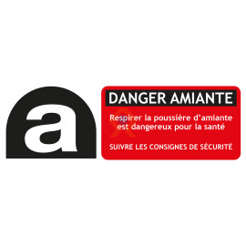 Panneau signalétique danger amiante format paysage