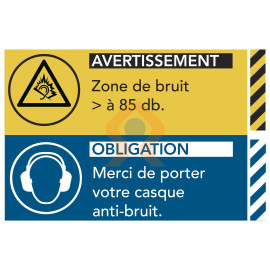 Panneau zone de bruit protection des oreilles