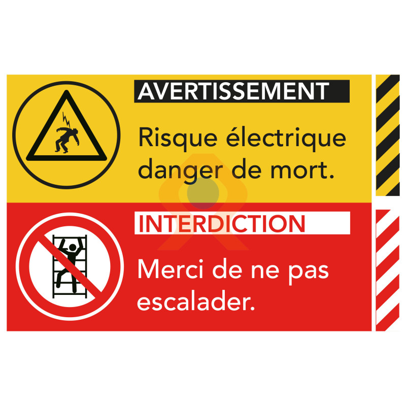 Panneau risque électrique ne pas escalader