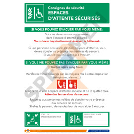 Consigne de sécurité espaces d'attente sécurisé PMR