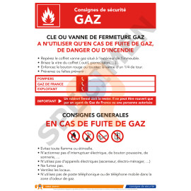 Consigne de sécurité gaz les bons gestes