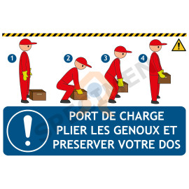 Consigne manutention port de charge à mains nues