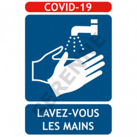 Panneau COVID-19 lavez-vous les mains