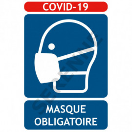 Panneau COVID-19 port du masque obligatoire