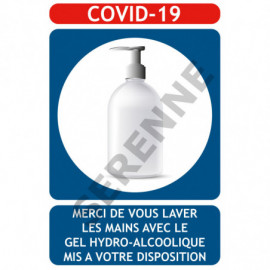 Panneau COVID-19 gel hydro-alcoolique obligatoire
