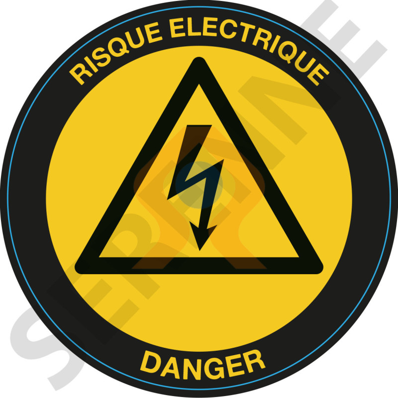 Autocollant danger électrique picto et texte