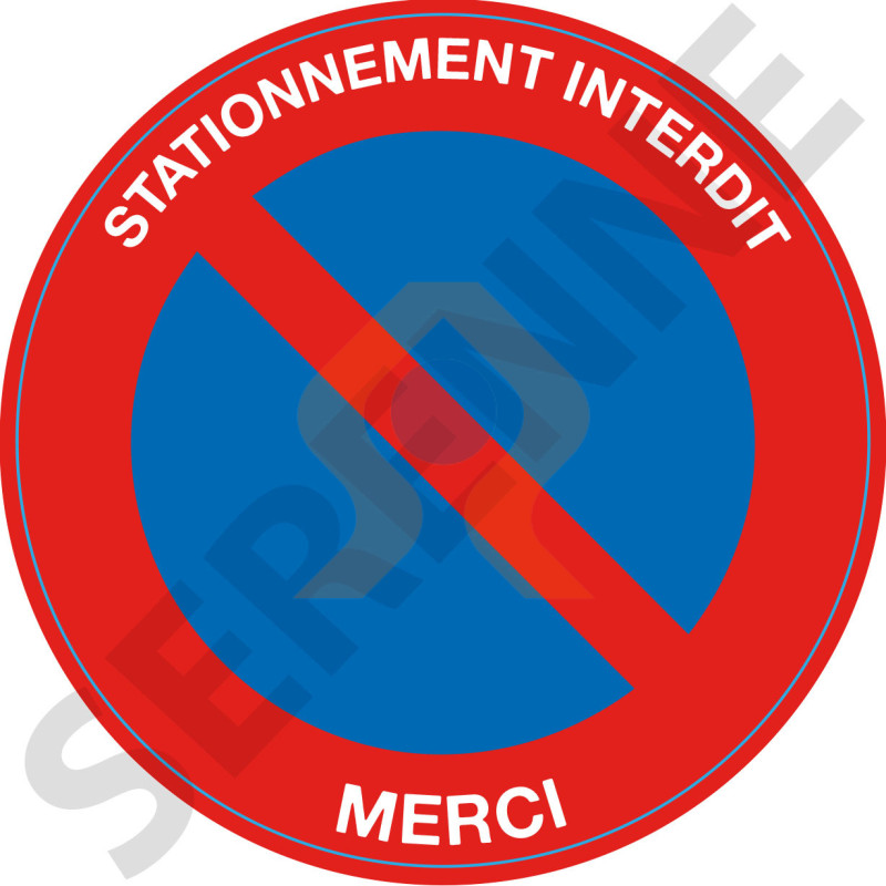 Sticker Panneau Interdiction de Stationner Propriété Privée Rouge