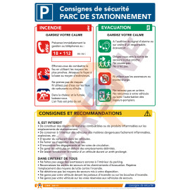 Consigne de sécurité parc de stationnement parking souterrain