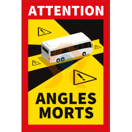 Autocollant attention angles morts cars et bus