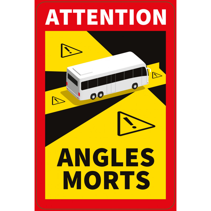 Autocollant attention angles morts cars et bus