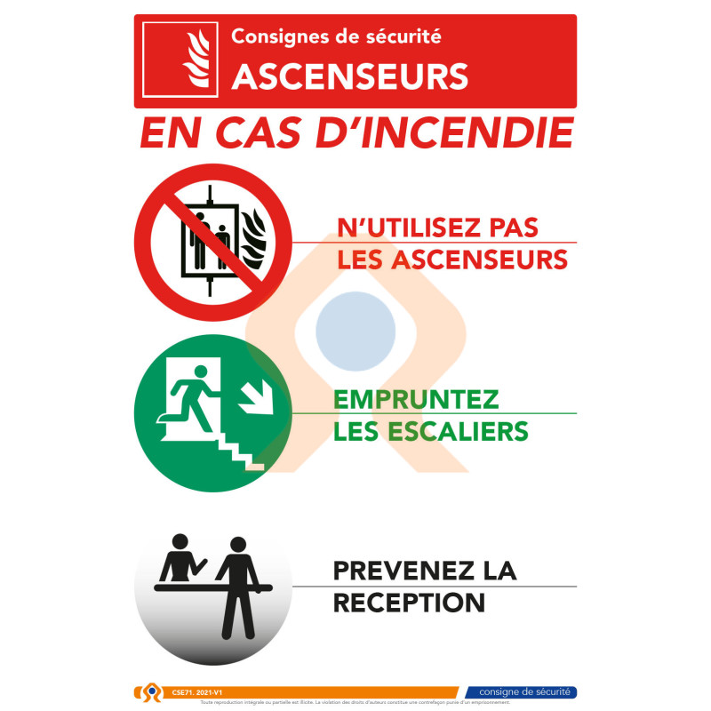 Consigne ascenseur en cas d'incendie