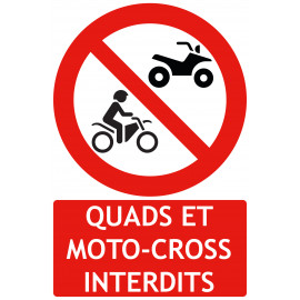 Panneaux quads et moto-cross interdits