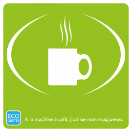 Panneau à la machine à café j’utilise mon mug perso