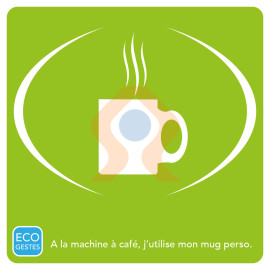 Panneau à la machine à café j’utilise mon mug perso