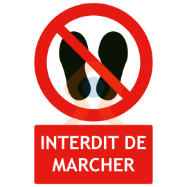 Panneau interdit de marcher ISO7010