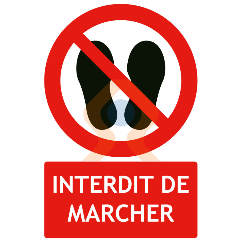 Panneau interdit de marcher ISO7010