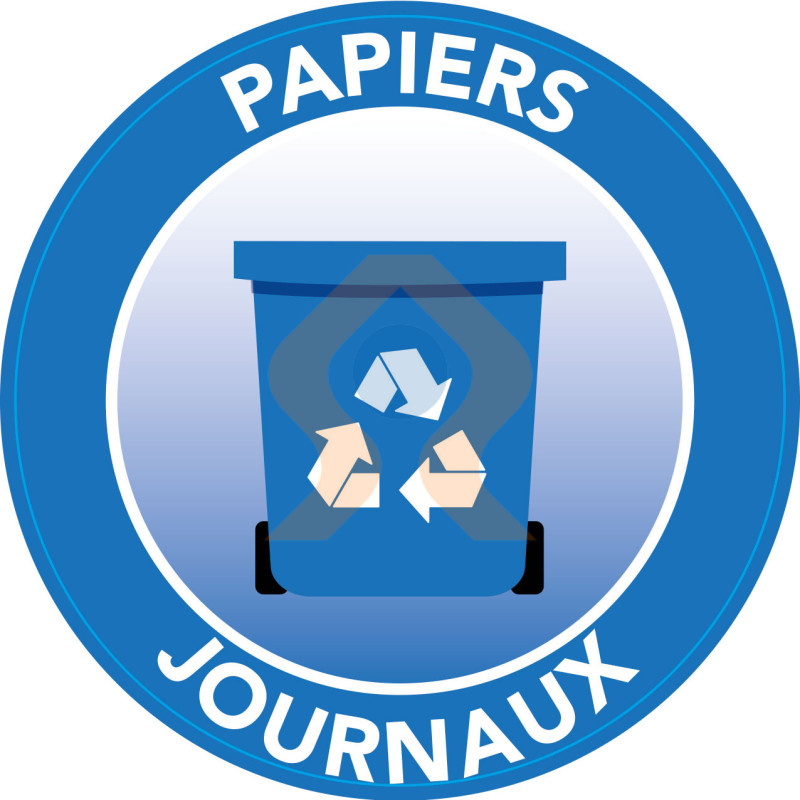 sticker recyclage papier autocollant pour poubelles - Stickers