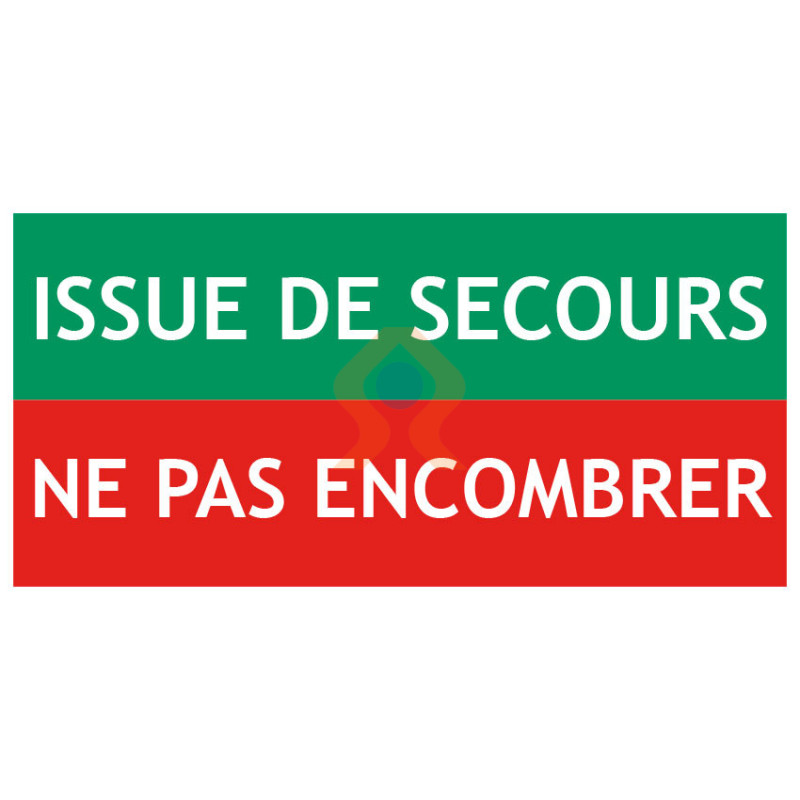 Signalétique issue de secours ne pas encombrer bi-colore