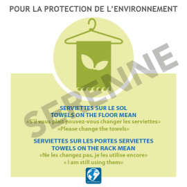 Consigne serviettes hôtel affichage environnemental