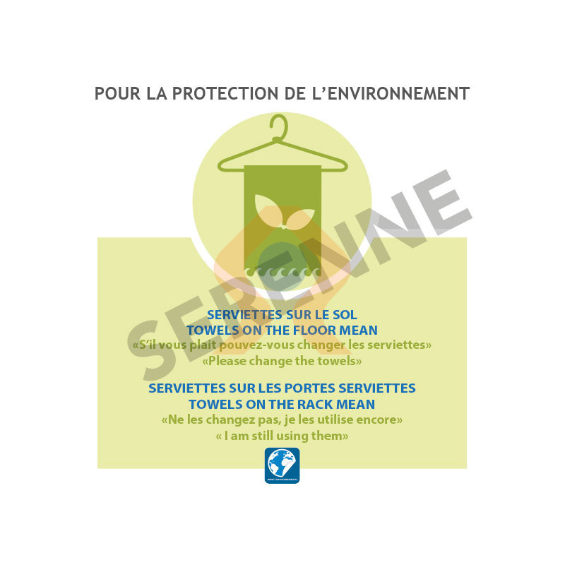 Consigne serviettes hôtel affichage environnemental