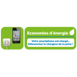 Panneau Eco Energie Débranchez le chargeur du téléphone