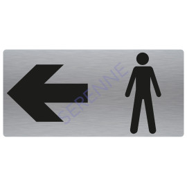 Panneau toilettes hommes avec flèche au choix