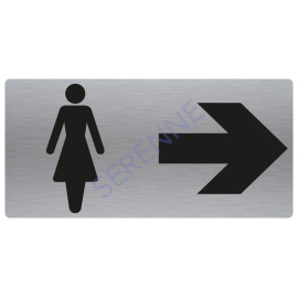 Panneau toilettes femmes avec flèche au choix