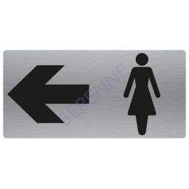 Panneau toilettes femmes avec flèche au choix