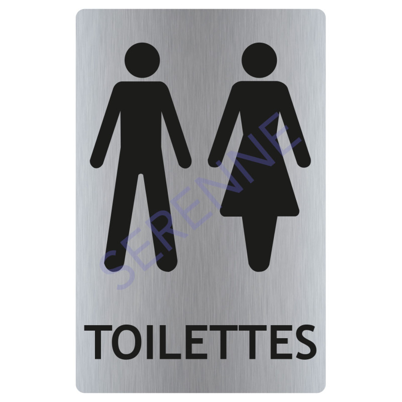 Plaque de Porte Toilettes. Pictogramme WC. Signalisation Toilettes