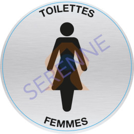 Autocollant toilettes femmes picto et texte