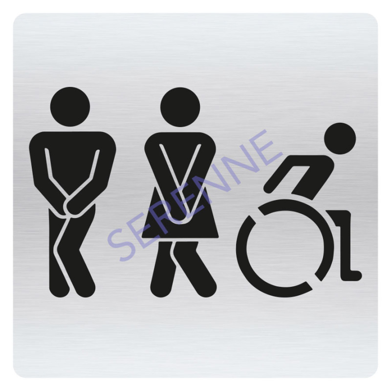 Symbole humour toilettes mixte et PMR