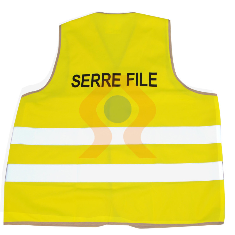 Gilet de sécurité fluo pour évacuation serre file vue arrière