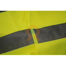 Gilet de sécurité fluo pour évacuation serre file bandes réfléchissantes jour