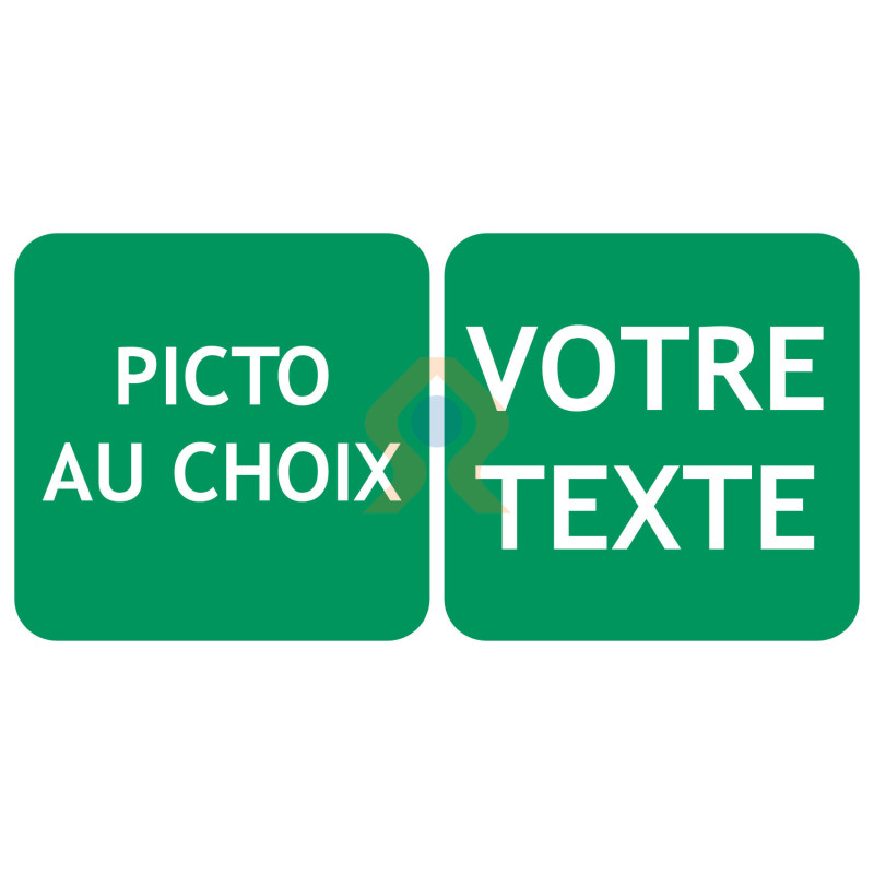 Panneau evacuation secours avec picto et texte au choix Panneau evacuation secours avec picto et texte au choix