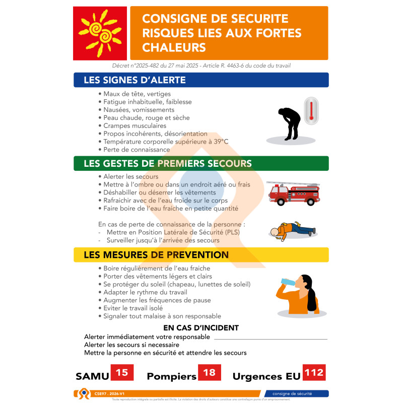 Consigne de sécurité forte chaleur