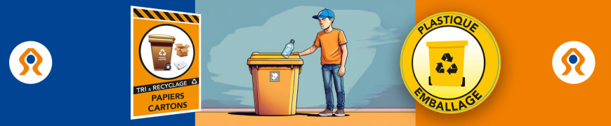 Panneau recyclage déchets signalétique