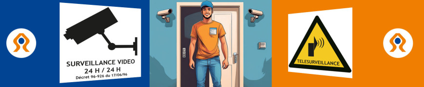 Panneau vidéo surveillance protection bâtiment